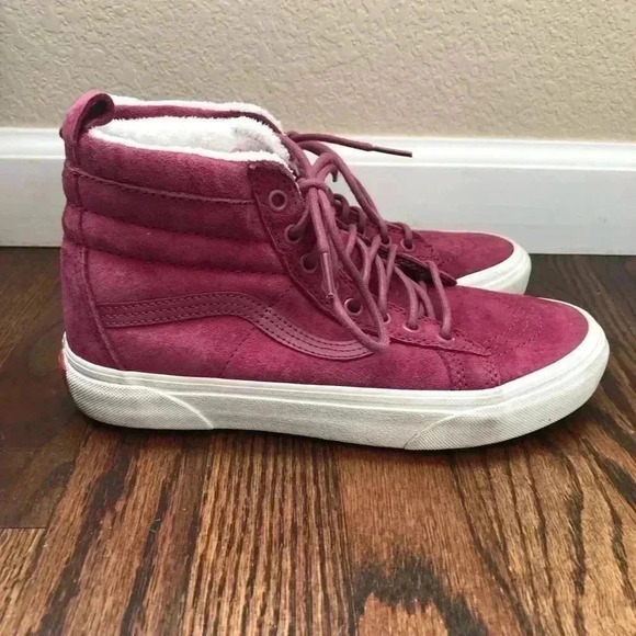 Vans Off The Wall Scotchgard Sk8 Hi Women’s 8 Purple Leather 721454 - Picture 11 of 16